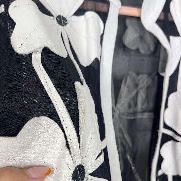 Unique Leather Studio Cover Up Jacket Leather Sheer Medium Fairy Wedding Coat - Picture 8 of 9